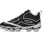 Under Armour Boys' Leadoff Icon Mid RM JR Baseball Cleats, (001) Black/White/Black, 1.5, US