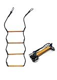 MVBouresu Boat Rope Ladder, Heavy Duty Climbing Rope 450Lbs Strength, 14mm Reinforced Polyester Line, Rigid Resin Step Design, Outdoor Ladder for Inflatable Boat, Kayak, Motorboat, Canoeing (4 Step)