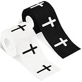 2Pcs Christian Athletic Tape 2in x 23ft Cross Sports Tape Religious Cotton Zinc Oxide Sports Wristbands Jesus Cross Wrist Tapes for Football Baseball Athlete Tennis Gymnastics First Aid Injury Wrap