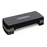 Amazon Basics Aerobic Exercise Step Platform, Adjustable Workout Stepper At Home, 27", Black/Grey