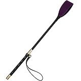 Coolrunner Riding Crop for Horse, 18 Inch Horse Whip with PU Leather Equestrianism Horse Crop Double Slapper Horse Whip Black Crops for Horses (Purple)