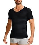 TAILONG Compression Shirt Men Short Sleeve - Shapewear Slimming Body Shaper Tummy Control T Shirt V Neck Undershirt Workout Tank Top