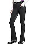 FitsT4 Sports Women's Full Seat Horse Riding Pants Bootcut Riding Tights with Pockets Equestrian Breeches for Women Black M