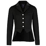 HORZE Carla Women's Equestrian Classic Four-Button Competition Horse Show Jacket - Black - 8