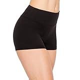 ALWAYS Yoga Shorts for Women – High Waisted Workout Biker Shorts for Yoga, Running & Under Dress Anti-Chafing Comfort, Black M