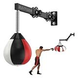 Adjustable Speed Bag for Boxing - Wall Mount Punching Bag Height Adjustable Bracket & Foldable Reflex Ball - Adults Teens and Kids Home Gym Boxing Bag Equipment - Fits Small Spaces