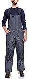 Bass Creek Outfitters Mens Snow Bibs - Water-Resistant Insulated Outdoor Ski Pants Winter Overalls for Men with Pockets, Size X-Large, Grey
