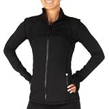 CRS Cross Ice Skating Jacket. Ultra Soft Fitted Full Zip Figure Skating Warm Up Layer for Girls, Women, Practice and Competition. Black Hip Length for Dance, Equestrian and Fitness - Small