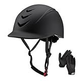 Equestrian Set - Helmet and Gloves for Horseback Riding and Training - Horse Riding Safety Gear Helmets Equestrian Equi-Pro Gear Gloves for Women, Man