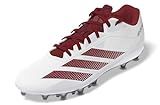 adidas Men's Adizero Electric.2 American Football Sneaker, White/Team Power Red/White, 9.5