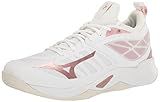 Mizuno Women's Wave Dimension Volleyball Shoe, White-Rose Gold, 10.5