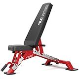 YOLEO Commercial Adjustable Weight Bench 2315LB ASTM Certified – 80% Pre-Assembled Heavy Duty Workout Bench for Home Gym, Decline/Flat/Incline Bench Press, 2.4" Thick Pad & 2 Wheels