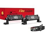 Firehawk LED Light Bar 6 Inch 35,000LM 2PCS, 2026 New Japanese Chips, Spot Flood Combo Beam, Driving Off Road Fog Work for Truck Pickup ATV UTV SUV Cart IP68 Waterproof with 12V Wiring Harness kit