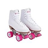 CHICAGO Skates Premium White Quad Roller Skates for Girls and Women Beginners Classic Adjustable High-Top Design for Indoor or Outdoor Skates and Roller Derby