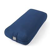 Yoga Bolster Pillow for Meditation, Stretching & Restorative Yoga- – Firm Support Cushion with Washable Cover & Carry Handle – Ideal for Yin, Floor Poses, Breathwork & Relaxation, Navy Blue