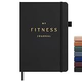 &And Per Se Workout and Food Journal – Fitness Journal with Daily Diet Tracker & Gym Exercise Log Book for Men & Women – Undated, A5 Size, Leather Hardcover (Black)