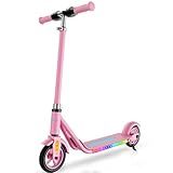 Electric Scooter for Kids Ages 6+, Bluetooth Music Speaker, 150w Hub Motor, Up to 10 mph, 60 mins Ride Time, Led Display, Colorful Lights, 4 Height Adjustable, Best Gift Ideas for Boys and Girls