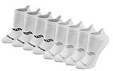Saucony Women's RunDry Performance 8, 16 Pairs Heel Tab Athletic Socks, S-L, Basic White (8 Pairs), Medium