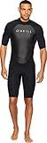 O'Neill Men's Reactor-2 2mm Back Zip Short Sleeve Spring Wetsuit, Black/Black, L