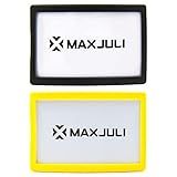 MAXJULI Ski Goggles Pass Holder 2 Pack (Black+Yellow-)