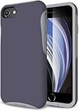 TEAM LUXURY Case for iPhone se (2022/2020), iPhone 8, iPhone 7 case - Shockproof Slim Protective Cover Compatible with Wireless Charging - (Purple Navy)