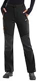IUGA Snow Pants Womens Ski Hiking Pants Waterproof Outdoor Insulated Softshell Winter Fleece Lined Snowboard Pants 4 Pockets Black