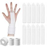 Junkin 10 Pcs Gymnastics Grips 1 Pair Gymnastics Wrist Wristbands 1 Roll Athletic Tape for Gym Bars Palm Protection and Wrist Support Sports Accessories for Workout and Exercise(White)