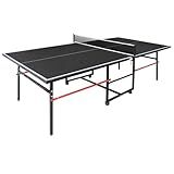 Ping Pong Table Foldable & Portable 6/8/9FT Table Tennis Table Set for Indoor & Outdoor Games with Net & Post, 2 Table Tennis Paddles and 3 Balls (Black-8FT)