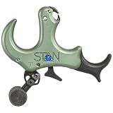 Stan OnneX Thumb Archery Release – Modular Trigger Release with Zero Travel, Adjustable Tension, 3 & 4 Finger Options, Open Hook, Trainer Lock, Sage, L