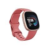 Fitbit Versa 4 Fitness Smartwatch with Daily Readiness, GPS, 24/7 Heart Rate, 40+ Exercise Modes, Sleep Tracking and more, Pink Sand/Copper Rose, One Size (S & L Bands Included)