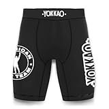 YOKKAO Muay Thai Compression MMA Shorts Unisex | High-Tenacity Elastic with Internal Silicone Support | Ideal for Training & Competition | ATT Minimal - Black - Large