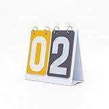 TruZetetic Scoreboard Flip Tabletop Score Counter – Portable, Waterproof & Durable for Pool, Table Tennis, Badminton, Basketball, Cornhole & Sports Training (2-Digit)