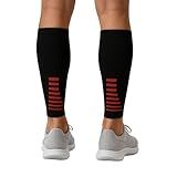 Fittest Pro Leg Compression Sleeve, Calf Support Sleeves Legs Pain Relief for Men and Women, Comfortable and Secure Footless Socks for Fitness, Running, and Shin Splints – Black, Large (One Pair)