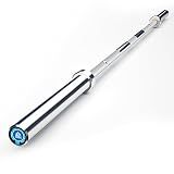 LIONSCOOL 7ft Olympic Barbell (Silver Chrome, 700LBS, Center Knurl)