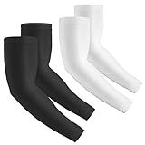 Rescoto 2 Pairs UV Protection Cooling Arm Sleeves Compression Sun Sleeves for Men Women Youth, Tattoo Cover Up, UPF 50