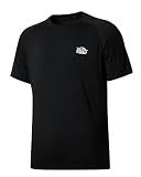 Willit Men's Rashguard Swim Shirt Short Sleeve UPF 50+ Sun Protection SPF Quick Dry Water Shirt Black L
