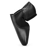 Stelle Jazz Shoes for Women Men Leather Upper Slip-on Dance Shoes Unisex（Black,8.5