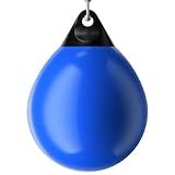 GYMAX Punching Bag, Water Aqua Bag w/Water Injector & Hanging Accessories, Folding Heavy Duty Boxing Bag for Home Gym, Boxing Training Equipment for Adults (Blue, 180LBS)