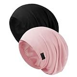 ZHENSILK Silk Hair Bonnet for Sleeping Women Men, 2Pcs