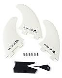 Abahub Surfboard Thruster Fins Set Compatible with FCS Style Fin Box, White