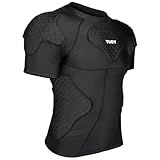 DGXINJUN Men's Padded Shirt Football Chest Rib Protector Heart Sternum Guard Compression Shirt with Shoulder Back Rib Pads for Adult Football Basketball Baseball Softball Rugby