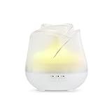 Earnest Living Rose Essential Oil Diffuser – 150 ml Mini Ultrasonic Aromatherapy Diffuser for Bedroom, Desk – USB Powered, Quiet Mist, 7-Color Light, Auto Shut-Off, Gift for Women – Frosted White