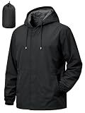 UIQUR Mens Waterproof Cycling Jacket Lightweight Rain Jacket Black XL | Raincoat For Hiking, Cycling, Running, Fishing ,Golf,Rainy-day work,And Other Outdoor Activities