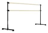 VITA Barre Portable Freestanding Double Ballet Barre, Prodigy, 8 Ft Bars, Black | Adjustable Height, USA Made, Home or Gym Exercise Equipment for Kids & Adults | Dance, Fitness, Pilates