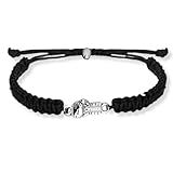Sportybella Boxing Bracelet, Boxing Gifts, Adjustable Black Woven Cord with Silver Boxer Glove Charm, Boxing Lover Gift, Boxing Fight Fan Gifts