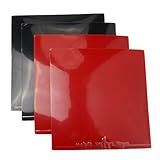 4 Pcs Red/Black Table Tennis Rubber Sponge, 2.2mm Rubber,Table Tennis Bat Replacement Rubbers Sheet Fast Attack For Professionals Pingpong