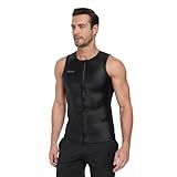 KMT Wetsuit Vest Men, Sleeveless Wetsuits Upgrade CR Neoprene 2mm Wet Suit for Water Sports Kayaking Swimming Surfing Snorkeling Diving, Front Zip Large