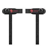 Ekkovision Weight Lifting Straps, Cuffed D Ring, Phase 3 Logo, Black