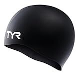 TYR Unisex Adult All-season Wrinkle-Free Silicone Swim Cap, Black, 0 US