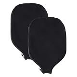 GRSECPO 2 Pack Neoprene Pickleball Paddle Covers, Universal Zippered Racket Sleeve Storage Bag, Protective Racquet Case for Standard Pickleball Paddles, Black